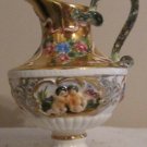 7" Tall  R. Capodimonte Gilded Ewer   w/ nude Cherubs and Roses  CENTERPIECE