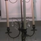 antique 3 light table lamp crystals prisms brass & shades antique 3 light table lamp crystals prisms brass & shades