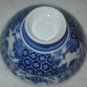 Blue and White Rice Bowl Bridge and Flowers Design Footed 4.75" Diameter