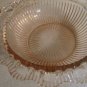 Old Colony Lace Edge Open Lace Ribbed Pink Depression Glass Serving Bowl Hocking