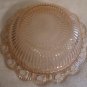 Old Colony Lace Edge Open Lace Ribbed Pink Depression Glass Serving Bowl Hocking