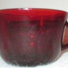 Cranberry Red Clear Glass Coffee or Tea Cup