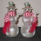 TWO BATTERY OPERATED HANDICAP SNOW PEOPLE SNOWMEN