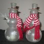 TWO BATTERY OPERATED HANDICAP SNOW PEOPLE SNOWMEN