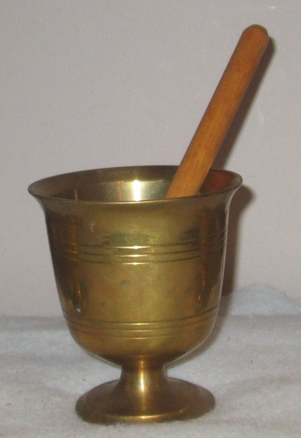 Handmade Turkish Brass Mortar & Pestle Footed