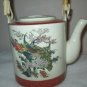 SATSUMA Porcelain Teapot with Lid & 4 Cups Japan Peacock