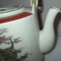 SATSUMA Porcelain Teapot with Lid & 4 Cups Japan Peacock
