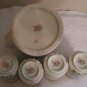 SATSUMA Porcelain Teapot with Lid & 4 Cups Japan Peacock