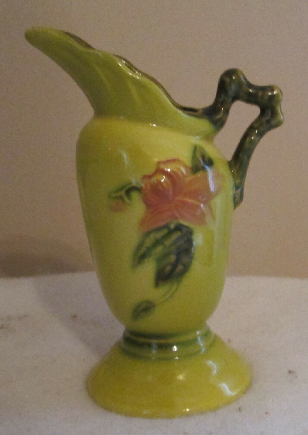 Hull Woodland Pottery Green Pitcher  Centerpiece