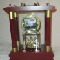 QUARTZ MANTEL CLOCK WOOD & GLASS SPINNING PIECE GOLD TRIM