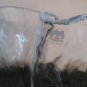 Muurla Finland Clear Ruffle Handkerchief Vase 6.25" Vintage MCM Hand Blown Glass