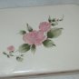 Roseland Napkin Holder 6" W Rose Gibson Genuine Stoneware White, Pink & Green