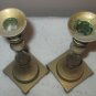 Vintage Brass Candlestick Holders made in India square Base 8.75&acirc;�� TALL