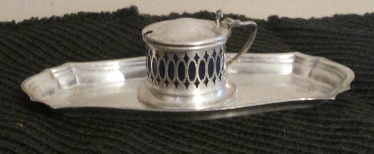 Sheffield Silver plate Sugar Salt Bowl & Tray    Centerpiece