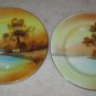 NORITAKE BREAD & BUTTER "TREE IN THE MEADOW" PLATES TWO PLATES