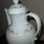 AK. Kaiser Porcelain Teapot / Coffee Pot, With Lid, Warmer Base  Gold Trim 40 oz