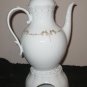 AK. Kaiser Porcelain Teapot / Coffee Pot, With Lid, Warmer Base  Gold Trim 40 oz