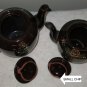 Two (2) Brown Floral Tea Coffee Pots Hand Painted