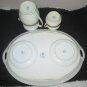 Vtg 7 PCS Oscar Schlegelmilch  TEA SET Hand Painted Oval Plate Creamer & sugar