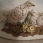 OVAL SHAPED Porcelain Collector Plate APPLIED Birds 7" X 10.5"