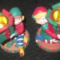 Princess House Christmas Elves Candlestick Holders Holiday Table #269   NIB