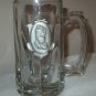 Clear Drinking Glass Pewter Emblem  Golfer Handled Mug Glass Stein