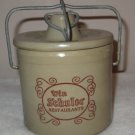Vintage Win Schuler’s Restaurant Stoneware Cheese Crock Pottery