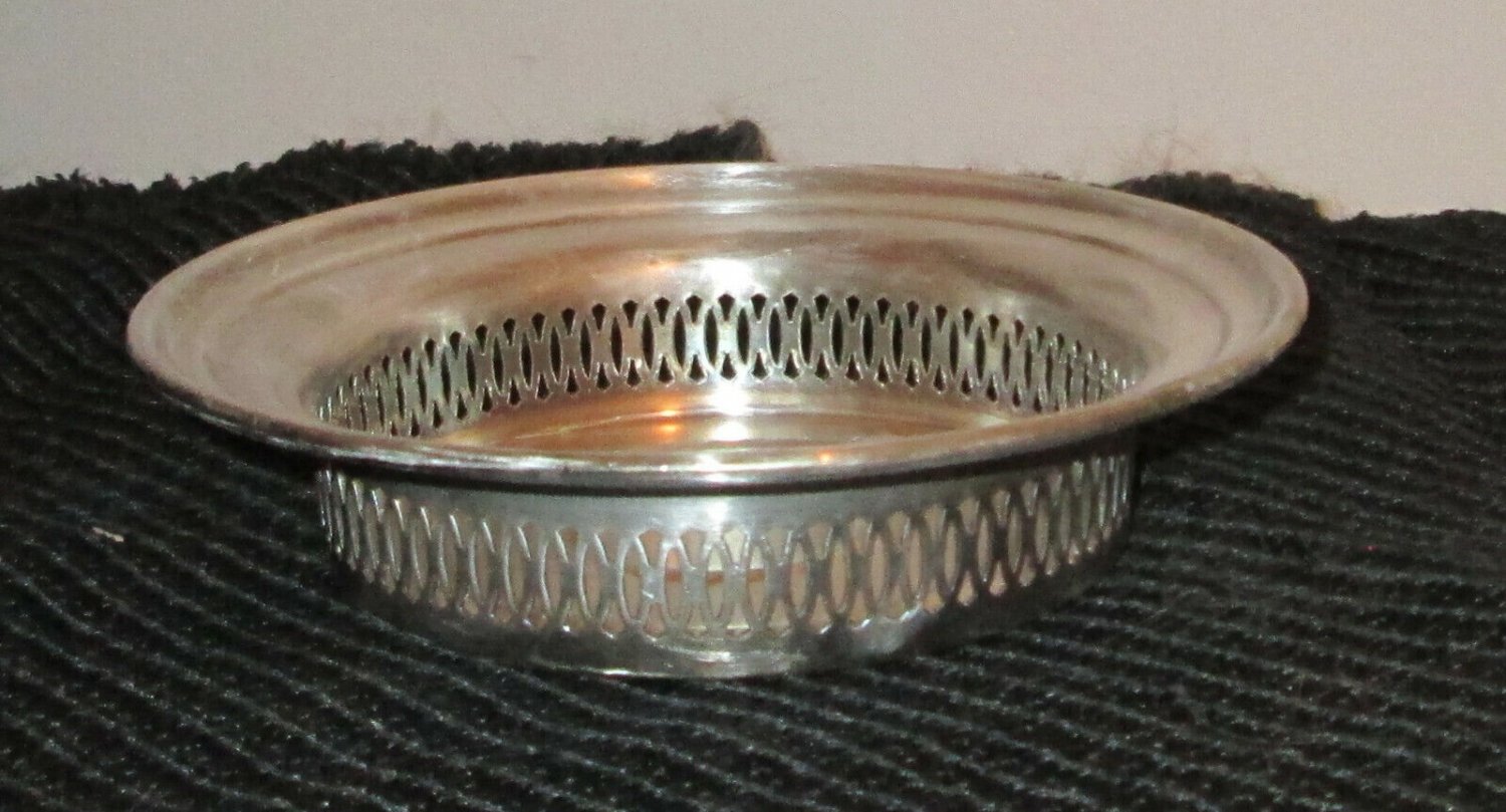 Old English" Poole Silver plate Strainer Basket dish