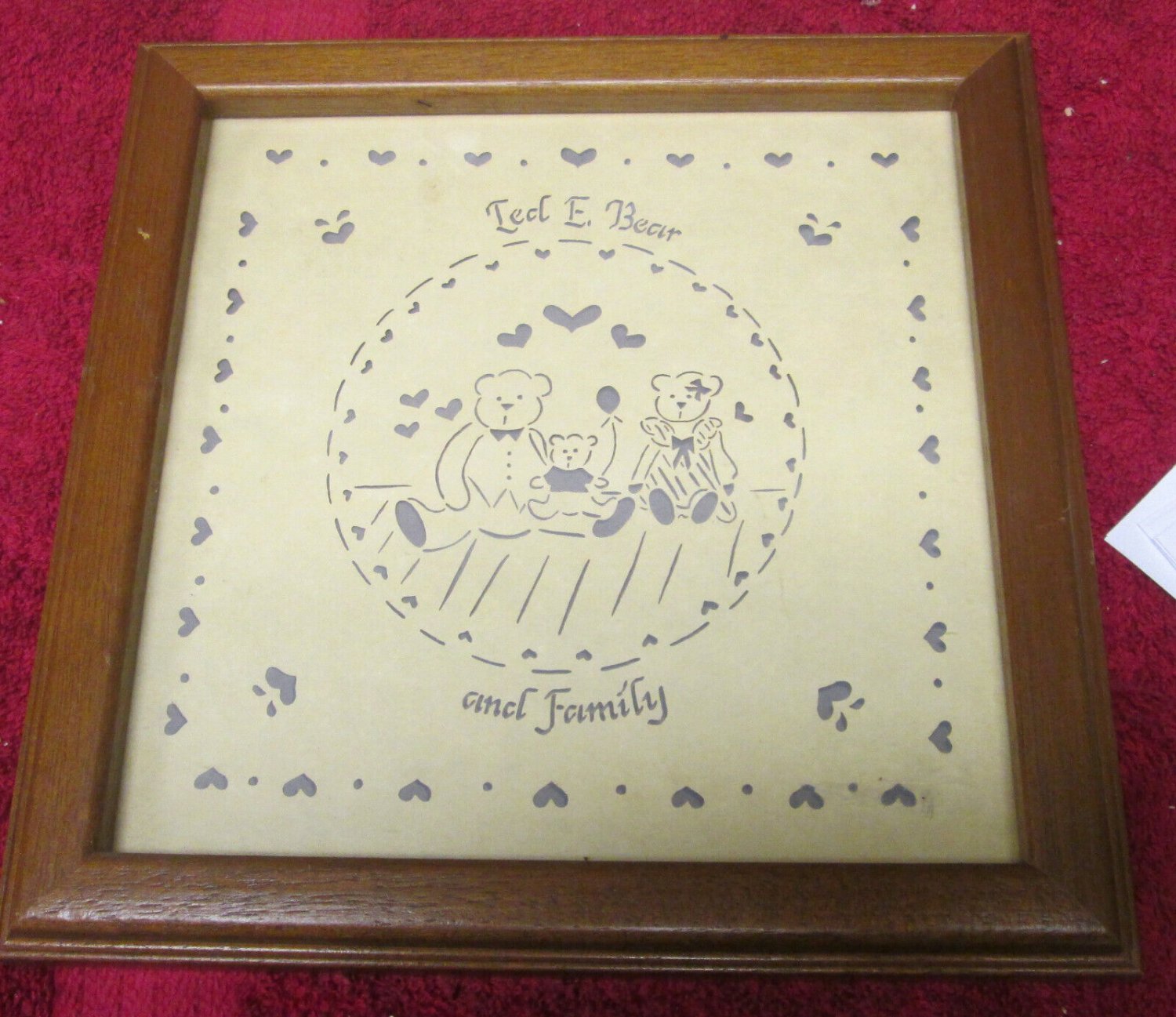TED E. BEAR AND FAMILY FRAMED PICTURE