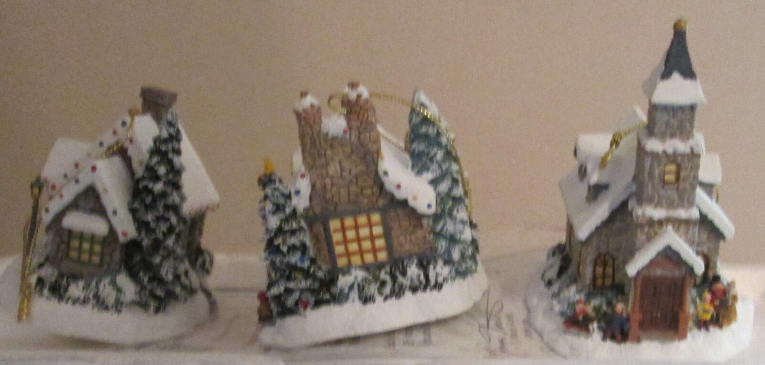 Kinkade Set 3 (See Descript) WINTER MEMORIES Bradford Exchange COA