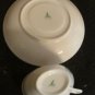 Hand Painted Tea Cup Saucer Nanjing Pagoda Mark China  Roses Brown Green Leaf