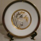 LAL Chokin Art Collection 24KT Gold Rim 6" Plate With 4 Birds Signed