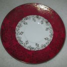 BAVARIA EBERTHAL MAROON AND GOLD FLORAL SAUCER FINA BONE CHINA #2783 CENTERPIECE