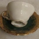GREEN & GOLD LINDNER KUEPS BAVARIA TEA CUP & SAUCER