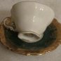 GREEN & GOLD LINDNER KUEPS BAVARIA TEA CUP & SAUCER