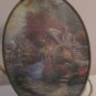 1997 THOMAS KINCADE PAINTER OF LIGHT VIA VERMONT GLASS WALL HANGING