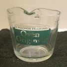 Green Lettering Anchor Hocking - FOUR Cup -  Measuring Cup Oven Originals glass