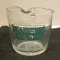 Green Lettering Anchor Hocking - FOUR Cup -  Measuring Cup Oven Originals glass