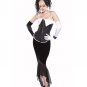 Velvet & Mesh Long Skirt Spandex