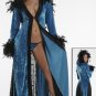 Sexy Sequin Hooded Gown Feather Boa PLUS SIZE