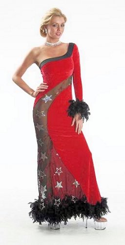 Velvet Sequin Gown Feather Boa PLUS SIZE