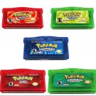 Pokemon Cartridge Game Card GBA Emerald Firered Leafgreen Ruby Sapphire