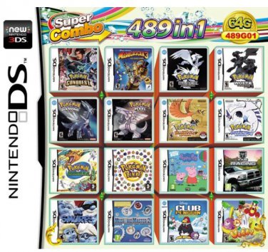 Multi Game Card 489 in 1 NDS Pokemon Black White Heartgold Soulsilver For DS  Console