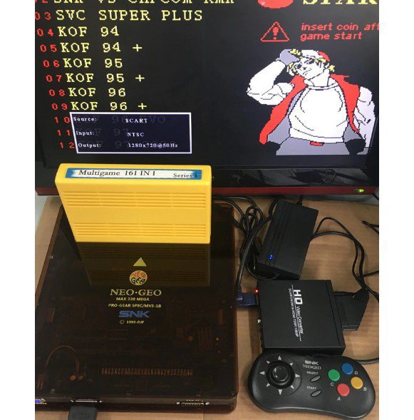 Rare Combo MVS Console With HDMI Converter Bundled Game Card