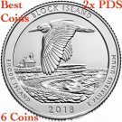 2x 2018 PDS Block Island Park Quarter Rhode Island Mint ATB Best 6 US Coins