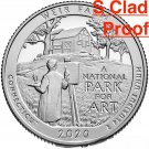National Park for Art CLAD PROOF 25 2020 S Weir Farm National Historic Site CN A 1 US Coin
