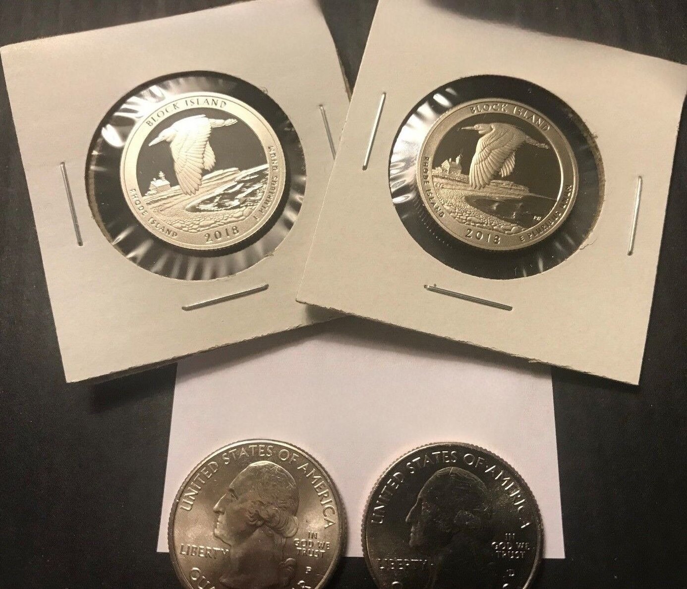 Clad 90% Silver Proof 2018 PDSS Block Island Quarter Set PD Unc 4 US Coins