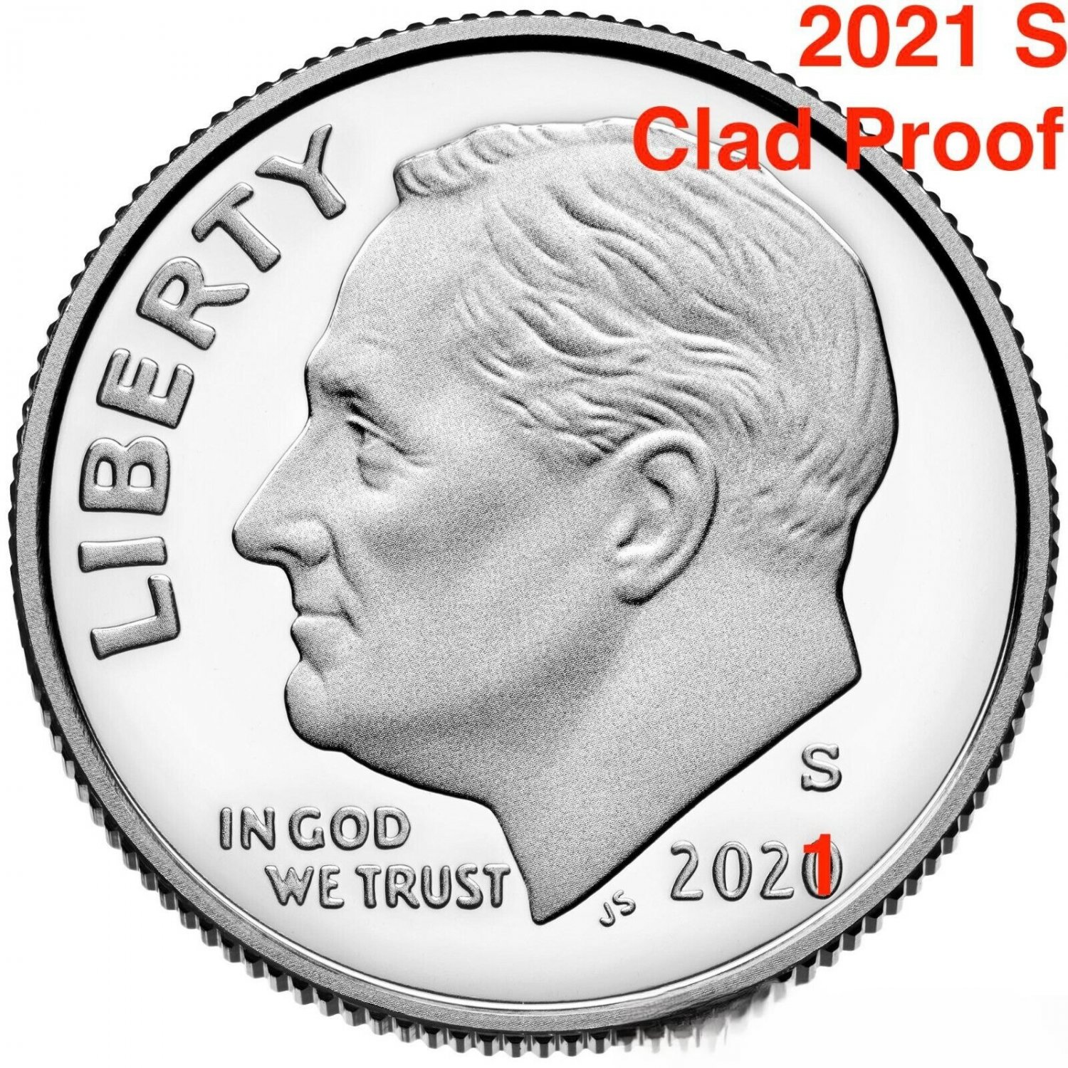 Gem New From Set Gradable Early Issue 2021 S Mint Clad Proof Dime Roosevelt 10&Acirc;&cent; 1 US Coin