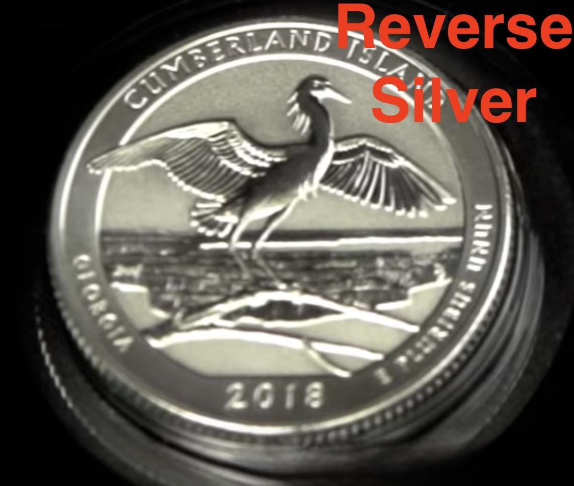 2018 S REVERSE 90% Silver Proof Park Quarter Cumberland Island National Seashore 1 US Coin