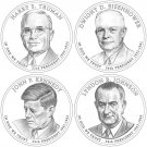 4 US Coins 2015 P Presidential Dollars Set US.Mint Truman Eisenhower Kennedy